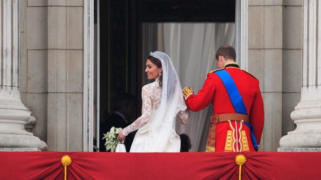 Britain Royal Wedding Leaving Balcony of Buckingham Palace